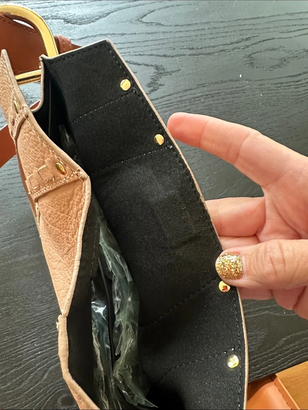 Margot NYC Pebbled Leather Shoulder Bag in Blush-never used Smoke free home